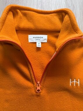 Hudsons Men’s Orange Quarter-Zip Fleece Pullover